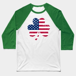 American Flag Shamrock Irish St Patrick's Day Baseball T-Shirt